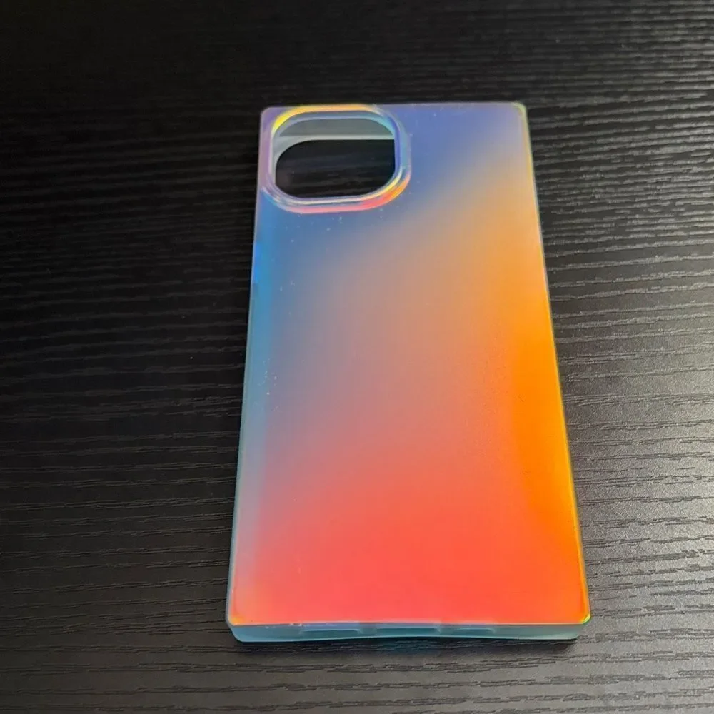 Flaunt Square Iridescent Satin iPhone Case, iPhone 15